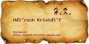 Hársch Kristóf névjegykártya